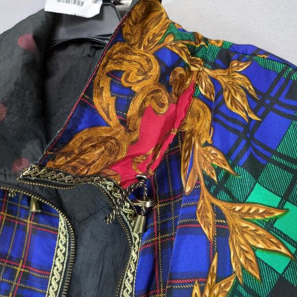 Vintage 80s Gallery Sport Windbreaker Jacket Women's M Full Zip Made Korea Plaid - Picture 10 of 10